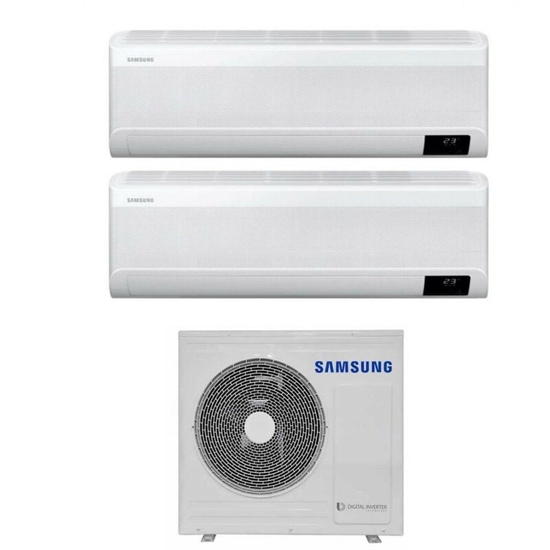 Samsung - dual split inverter air conditioner cebu 12+18 btu series with aj050txj2kg/eu r-32 wi-fi integrated 12000+18000 - new