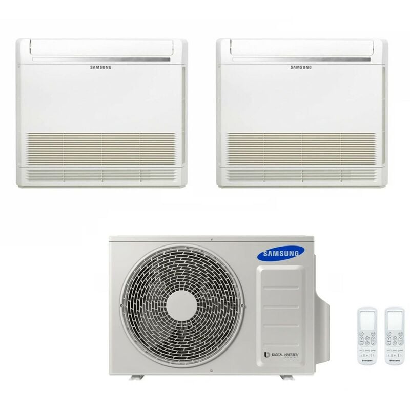 Samsung - Dual Split rèversible Console 9+9 Air Conditioner with AJ040TXJ2KG/EU R-32 9000+9000 with Remote Control Included - New