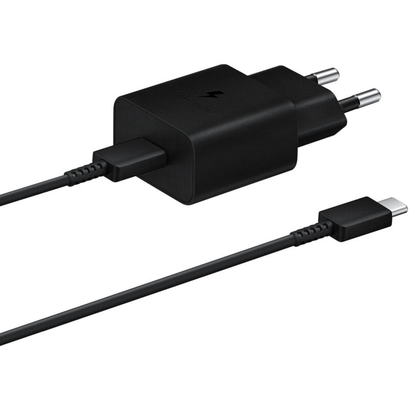 Caricatore Da Muro Usb C 15w Cavo Usb C 15w Samsung Nero