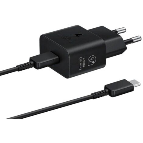 Samsung EP-T2510XBEGEU Caricabatterie Super Fast Charging 25W con Cavo da USB Type C a USB Type C Nero