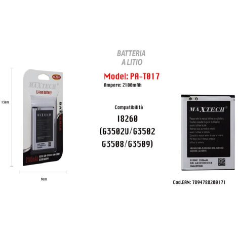 Samsung Galaxy Trend 3 I8260 Maxtech Li-ion Battery 2100mah Pa-t017