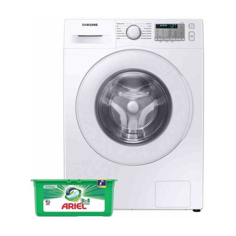 Lave-linge frontal 8kg 1400trs/min EcoBubble Machine à laver Hublot - Blanc - Samsung