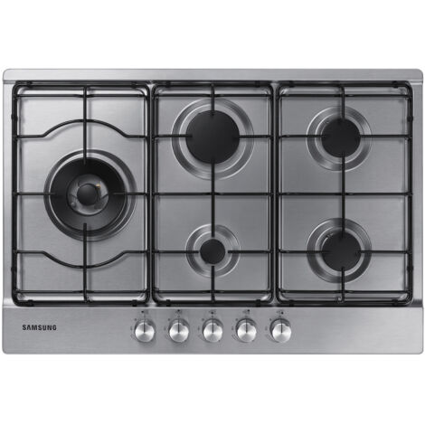 Samsung NA75M3130AS Piano cottura a gas 75cm 5 bruciatori, Inox. Colore del prodotto: Nero, Acciaio inox, Posizionamento dell'apparecchio: Da incasso, Dimensione della larghezza de... - NA75M3130AS/ET