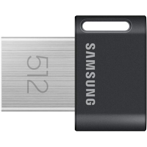 SAMSUNG Samsung Clé USB FIT Plus Type A, 512 Go, 400 Mo/s en Lecture, Clé USB 3.2 compacte avec Porte-clés, Gris (MUF-512AB/APC)