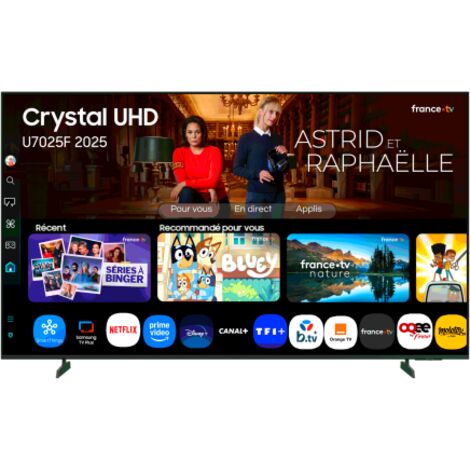 Samsung – Smart TV 55" 4K Ultra HD – HDR 10+ – Wi-Fi 5 – 3 ports HDMI – Processeur Crystal 4K – Son 20W avec Q-Symphony – Tizen
