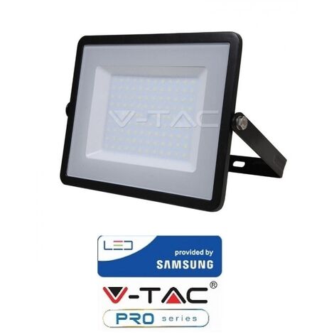V-TAC Projecteur LED 100W 8000 Lumens VTAC Pro NOIR IP65 extérieur | Température de Couleur: Blanc neutre 4000K
