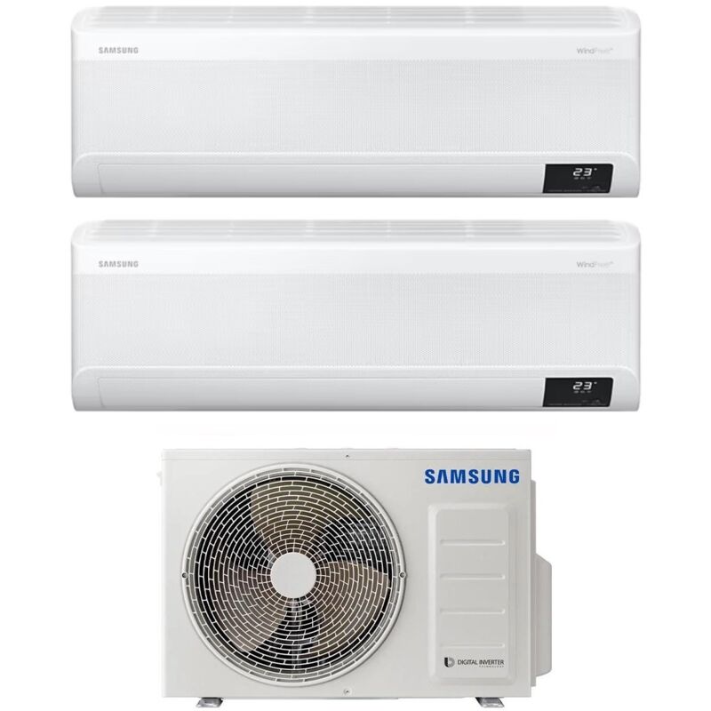 Windfree elite series dual split inverter air conditioner 7000+12000 btu avec aj040txj2kg/eu a++ wi-fi 7+12 - new - Samsung