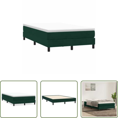 Samt -  Boxspringbett ohne Matratze Dunkelgrün 120x210 cm Samt