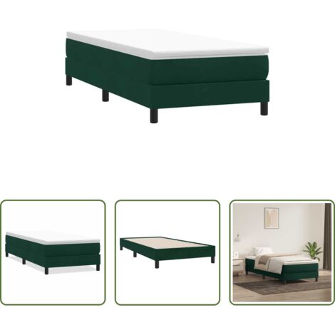 Samt -  Boxspringbett ohne Matratze Dunkelgrün 80x210 cm Samt