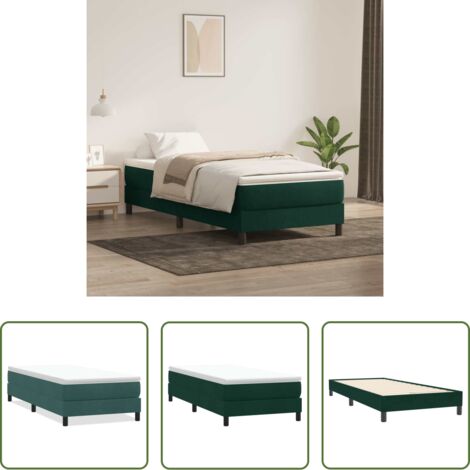 Samt -  Boxspringbett ohne Matratze Dunkelgrün 90x220 cm Samt