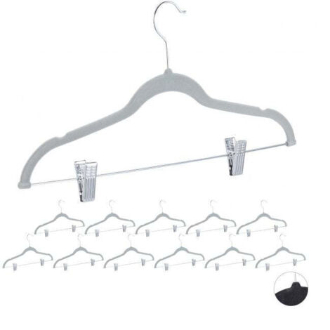 Samt kleiderbugel mit clips 12er set 8