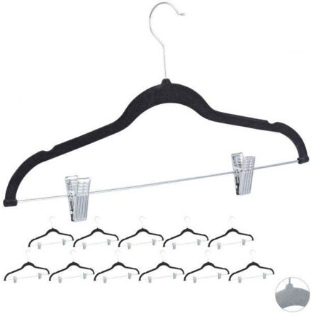 Samt kleiderbugel mit clips 12er set
