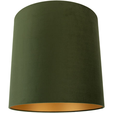 Samt Lampenschirm Grün 40/40/40 mit goldener Innenseite