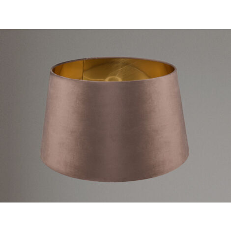 Samt Lampenschirm NELDE Braun / Gold für E27 Stehleuchten Gestelle, Ø 50cm groß