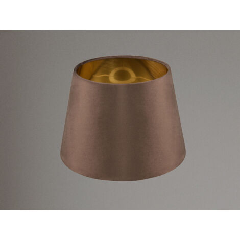 Samt Lampenschirm NELDE Braun Gold für E27 Tischlampen & Stehlampen, Ø 26cm