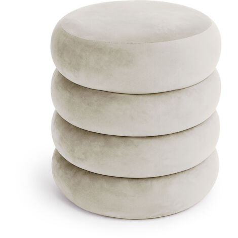 Samt-Polsterhocker mit Stauraum 42 cm SNUGGO Creme