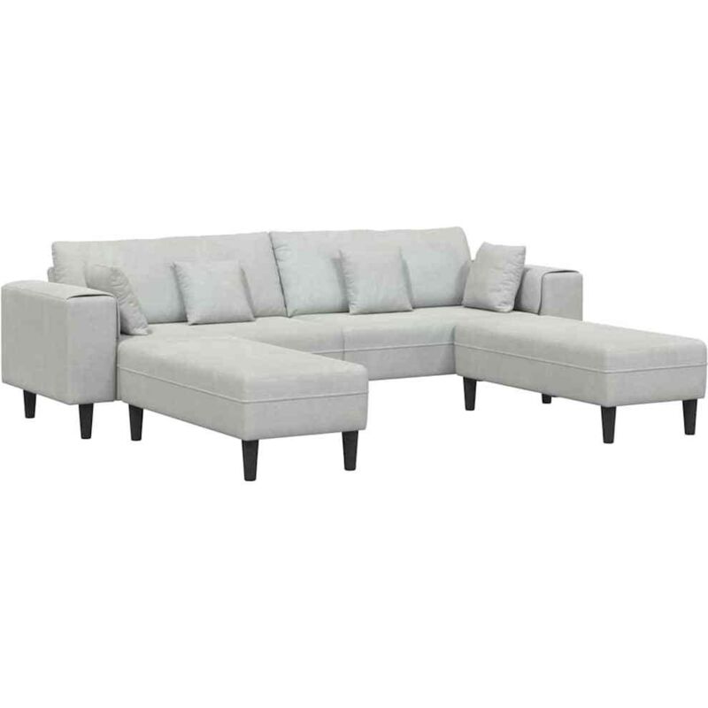 Vidaxl - Samt Sofa Mit Kissen 3 Pcs Hellgrau 208 Cm Samt