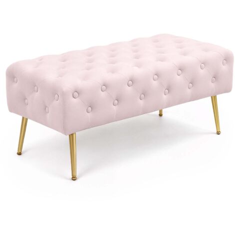 Samtbank gepolstert 100 cm MONACO Puderrosa