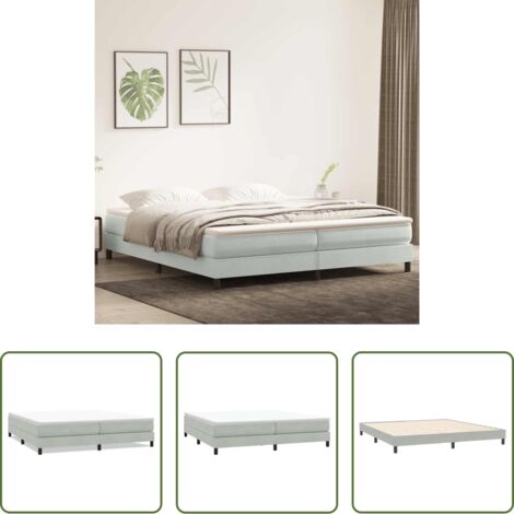 Samtbett -  Boxspringbett ohne Matratze Hellgrau 200x210 cm Samt