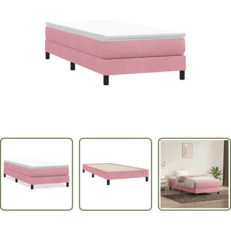 Samtbett -  Boxspringbett ohne Matratze Rosa 90x210 cm Samt