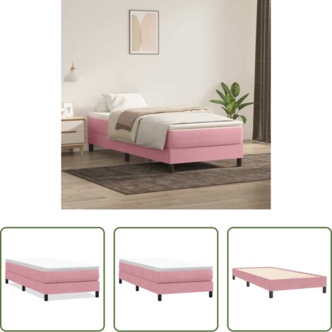 Samtbett -  Boxspringbett ohne Matratze Rosa 90x220 cm Samt