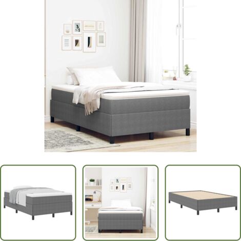 Samtbezug -  Boxspringbett Hellgrau 120 x 200 cm Cordstoff