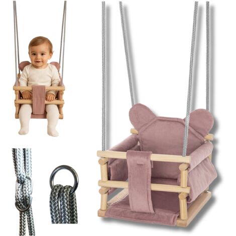 Samtschaukel TEDDYBÄR - PUDERROSA [SCHWINGS]