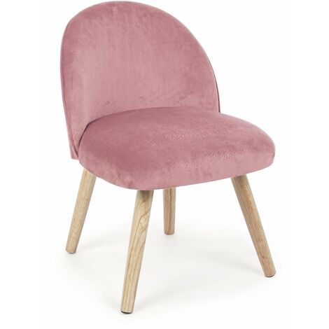 Samtsessel "Adeline" in antikem rosa h 76 cm moderne Wohnzimmermöbel
