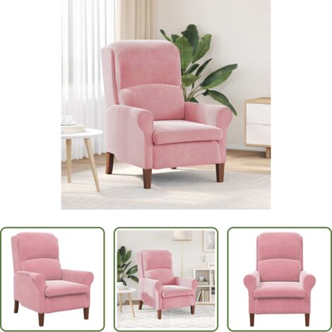 Samtstuhl -  Sessel Rosa 76 x 94 x 102 cm Samt