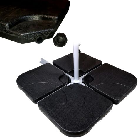 Samuel Alexander 4 PC Square Cantilever Parasol Base Weight Set for Banana Hanging Umbrella Cantilever Garden Parasols Fillable with 80kg Sand or 50kg Water