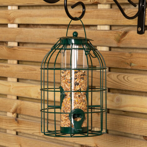 Samuel Alexander Metal Hanging Bird Seed Feeder with Squirrel Guard