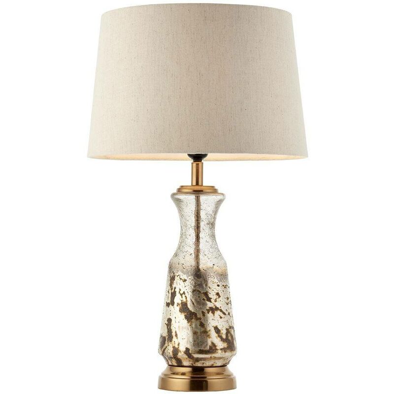 Endon Samuel - 1 Light Table Light Vintage White & Hammered Volcano Ombre Foil, E27