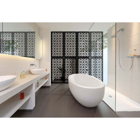 SAMURA - Pannello in PVC traforato - Parasole - Colore: nero - Misura: 50x150 cm