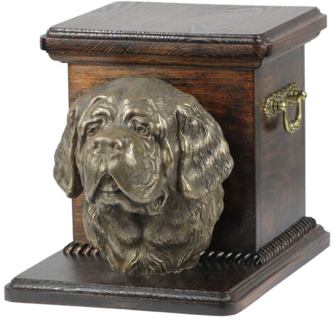 San Bernardo, Cane di San Bernardo Bernarda - un'urna per le ceneri del cane con una statuetta, un'urna elegante per un cane, un'urna unica con un busto di un cane di Art-Dog