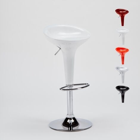 SUPERSTOOL San Francisco Design Barhocker Barstuhl für Küche und Bar, höhenverstellbarer Drehhocker Farbe: Weiß