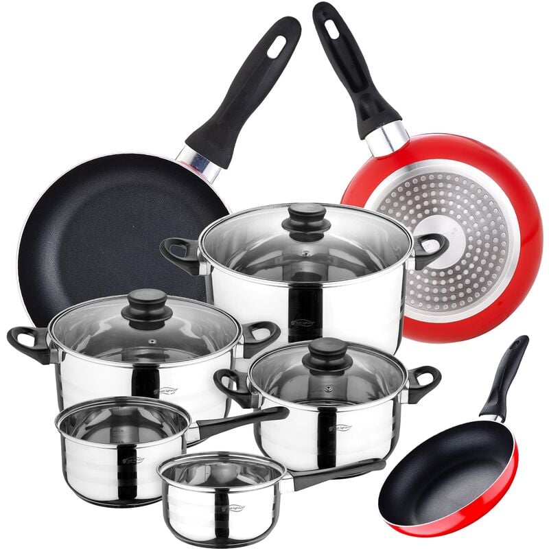 

Juego de Batería de cocina de 8 piezas + 3 sartenes 16/20/24 cm - San Ignacio