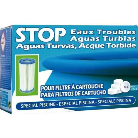 SAN MARINA Pastilles Stop eaux troubles - 102 g - Pour les piscines avec filtre a cartouche