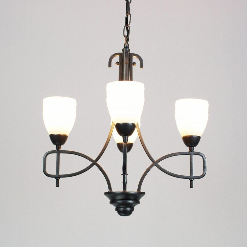 San Marino pendant light 4 lights Tex / pewter / frosted glass