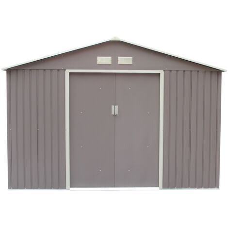Sancy 10.85 m² : abri de jardin en acier anti-corrosion gris