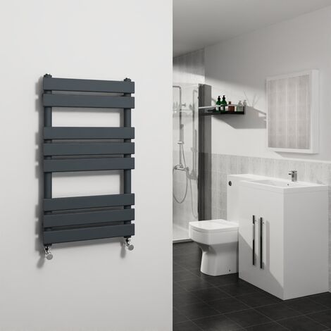 Sand Grey Flat Panel Heated Towel Rail Radiator 800x450mm