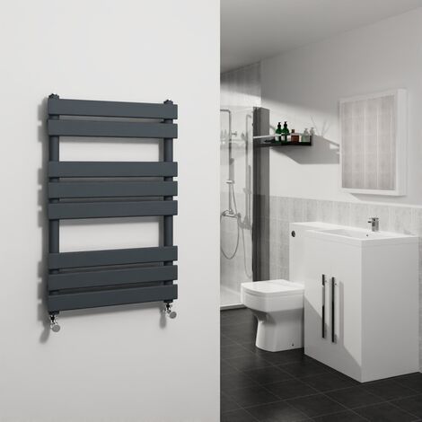 Sand Grey Flat Panel Heated Towel Rail Radiator 800x500mm