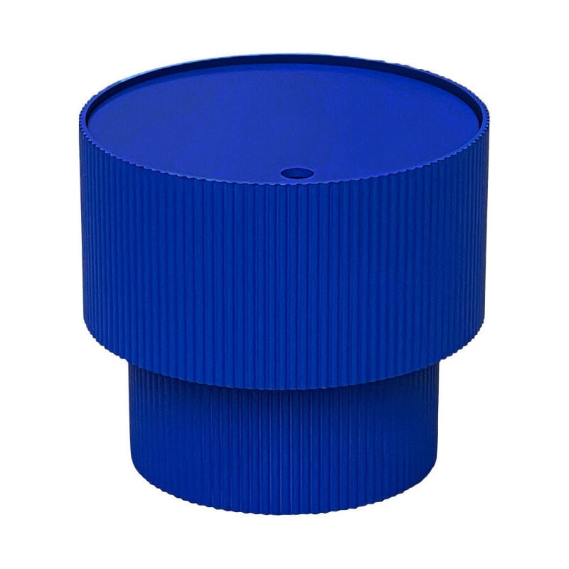 Table d'appoint avec rangement en bois ø38,5cm - Bleu électrique - sand ii