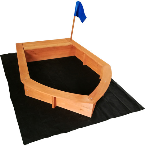 sand pit boat for kids 150x108x50cm wood non-woven