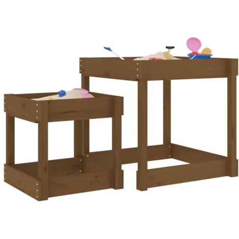 Sand Tables 2 pcs Honey Brown Solid Wood Pine vidaXL