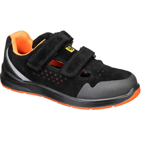 sandale composite s1p esd sr fo - taille 41 - noir/gris - portwest