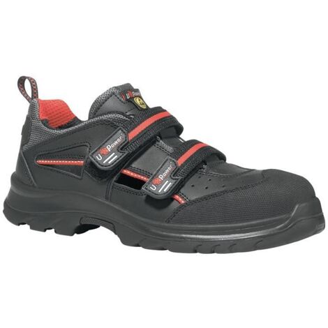 Sandale de sécurité Oak Taille 42 noir/rouge cuir lisse S1P SRC ESD EN 20345