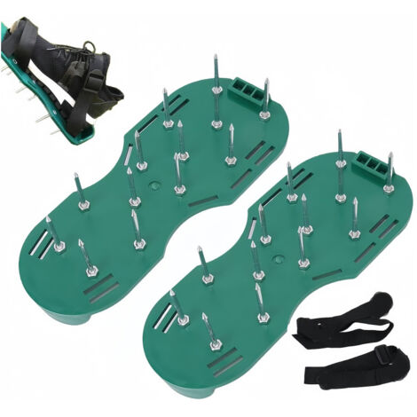 Sandales aérateur de pelouse  – 26 clous en plastique ABS – Amélioration de la qualité du sol – Chaussures ajustables pour aération