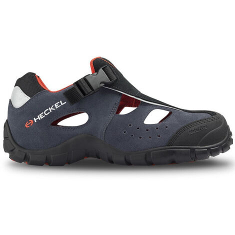 Sandales de sécurité S1P MacAir 2.0 – Norme EN ISO 20345 S1P HRO SRA – Semelle anti-perforation metal-free – Pointure 48 – Cuir velours respirant – Heckel