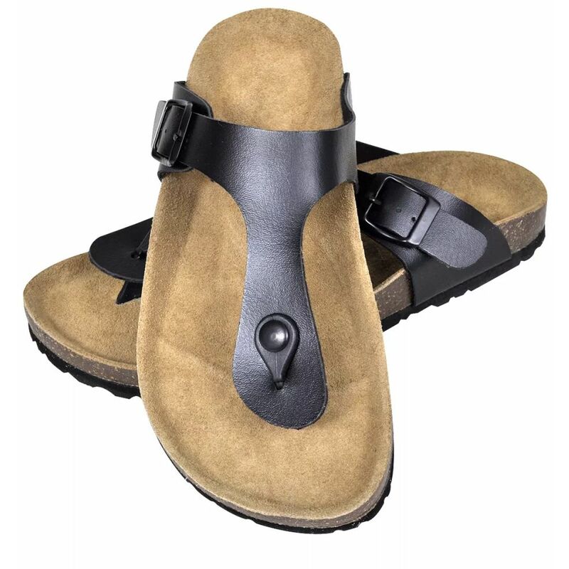 

Sandalias de corcho bio mujer diseno chancla negro talla 38