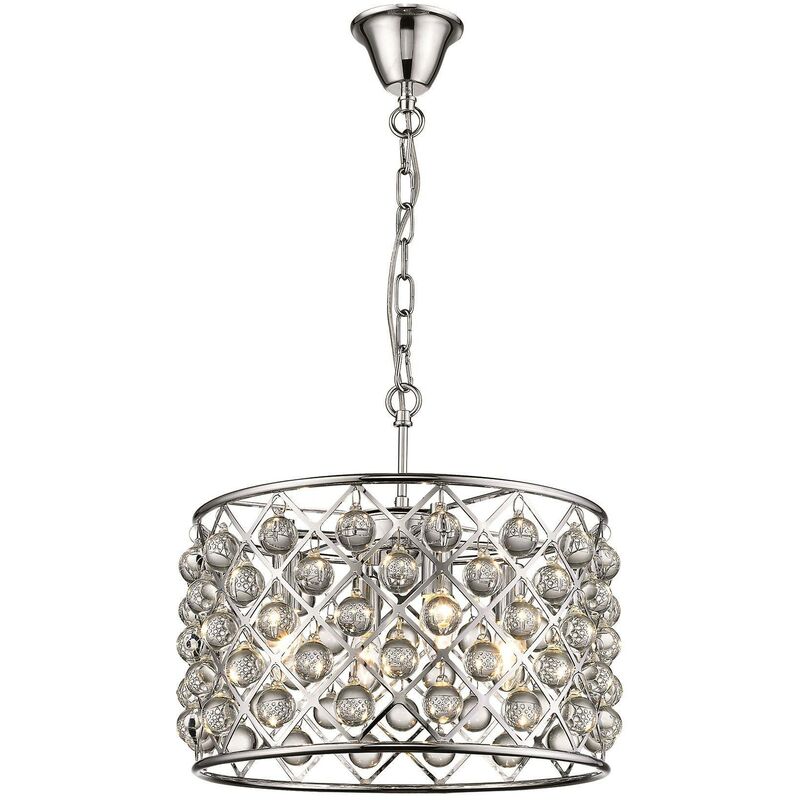 Spring Lighting - 4 Light Small Ceiling Pendant Chrome, Clear with Crystals, E14